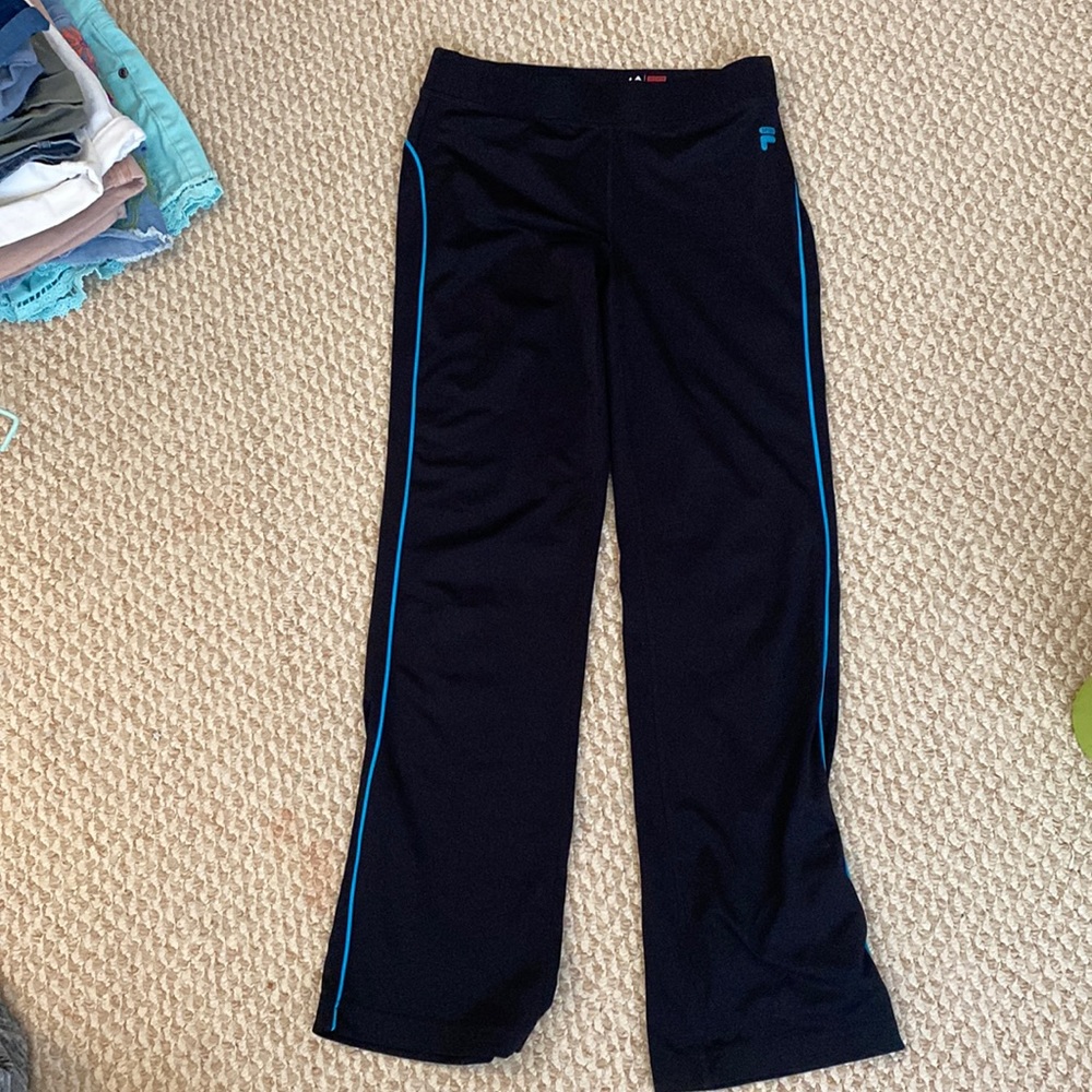 Fila Sport kids size L/14. Yoga pants with light blue details on side of leg.